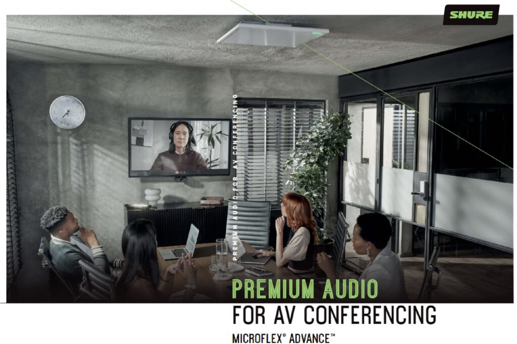 Теперь Shure MXA902 сочетает в себе микрофоны, динамик и DSP в одном устройстве